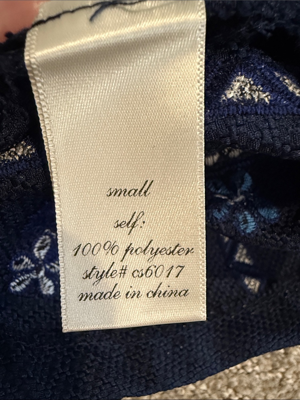 Alya Navy A-Line Skirt with White Embroidery - Picture 3 of 8